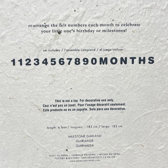 Pottery Barn Kids Baby Months Milestone Garland - Picture 6 of 6